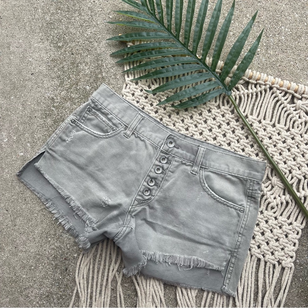 Free People Distressed Colored Jean Shorts Size 25